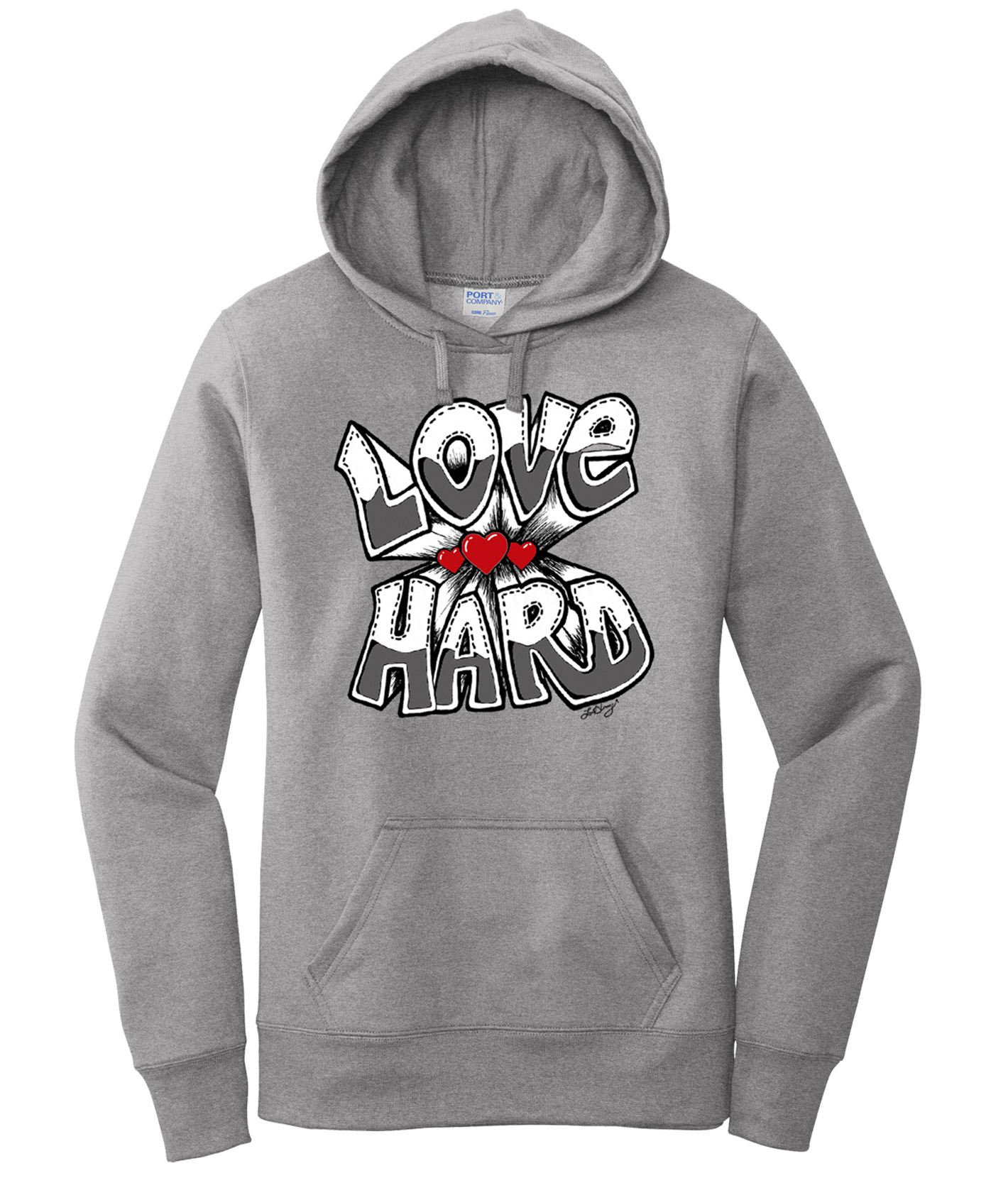 Love Hard Ladies Hoodie